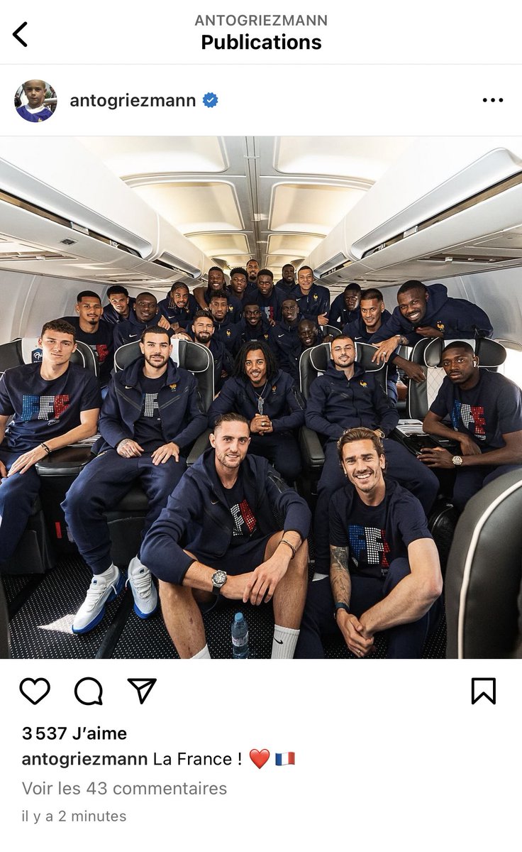 _BeFootball's tweet photo. 🚨 Antoine Griezmann sur Instagram :

« 𝗟𝗮 𝗙𝗿𝗮𝗻𝗰𝗲 ! ❤️🇫🇷 »

Pond nous une nouvelle masterclass Antoine, pitié. https://t.co/SQk1VV1cwN