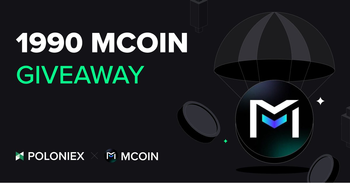 🥳 Poloniex $MCOIN Giveaway! 💰

✅ Follow <a href="/m20blockchain/">M20</a> &amp; <a href="/Poloniex/">Poloniex Exchange</a>
✅ Like, RT &amp; Tag 3 Friends
✅ Join: t.me/m20groupchat 
✅ Fill up form: forms.gle/deds6VNZNpjz1f…

⏰ June 26
🎁 10 winners

#airdrop #giveaway