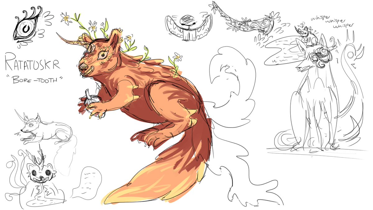 MoonFolkGames's tweet photo. 🐿️A peek at the concept art for this freaky fella :)) sometimes doodles are the best way to get your ideas across!
#Sköll #indiedev #indiegame #norsemythology #conceptart https://t.co/YAaalJJk66