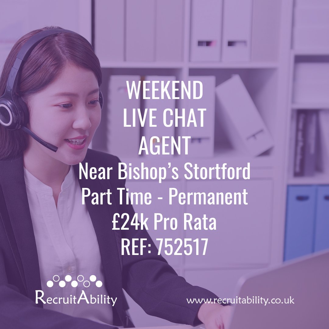 Unique opportunity to use your Customer Service Skill, to work just the weekends. This company is so successful they are growing their team and they reward their staff members with a quarterly bonus.
Apply today: recruitability.co.uk/job/weekend-li…