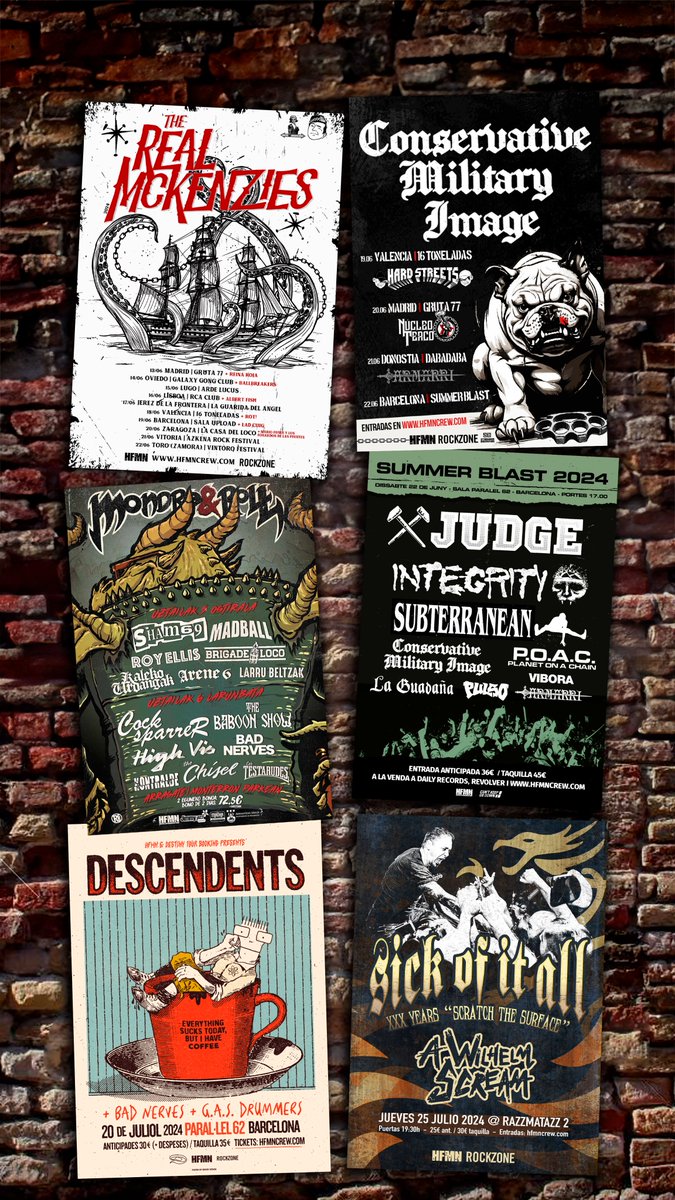 HFMNCREW's tweet photo. Estas son las próximas GIRAS y FESTIVALES que podréis encontrar en la web de 𝐇𝐅𝐌𝐍 𝐂𝐑𝐄𝐖: The Real Mckenzies, Conservative Military Image, Summer Blast, Mondra N Roll, Descendents, A Wilhelm Scream, Sick Of It All y más por anunciar.
📆🌀 ⇢ https://t.co/JWbkIbwehp https://t.co/PQmLtxGXoW