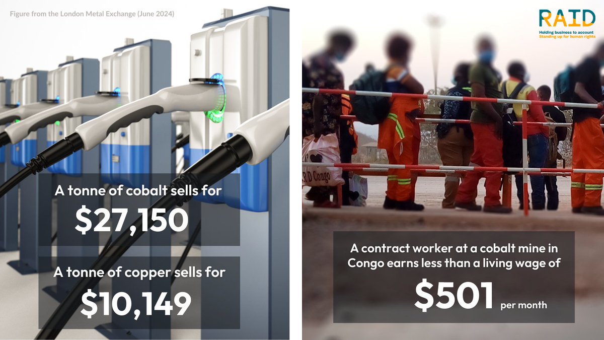 raidukorg's tweet photo. Today @drcminingweek begins, but who's talking about #workers' rights? DRC's copper-cobalt mines are reaping enormous profits for multinationals, yet many Congolese workers at industrial mines earn less than a living wage. See our updated research: https://t.co/0ZLMc0fu6E #DMW24 https://t.co/vw52opAnuV
