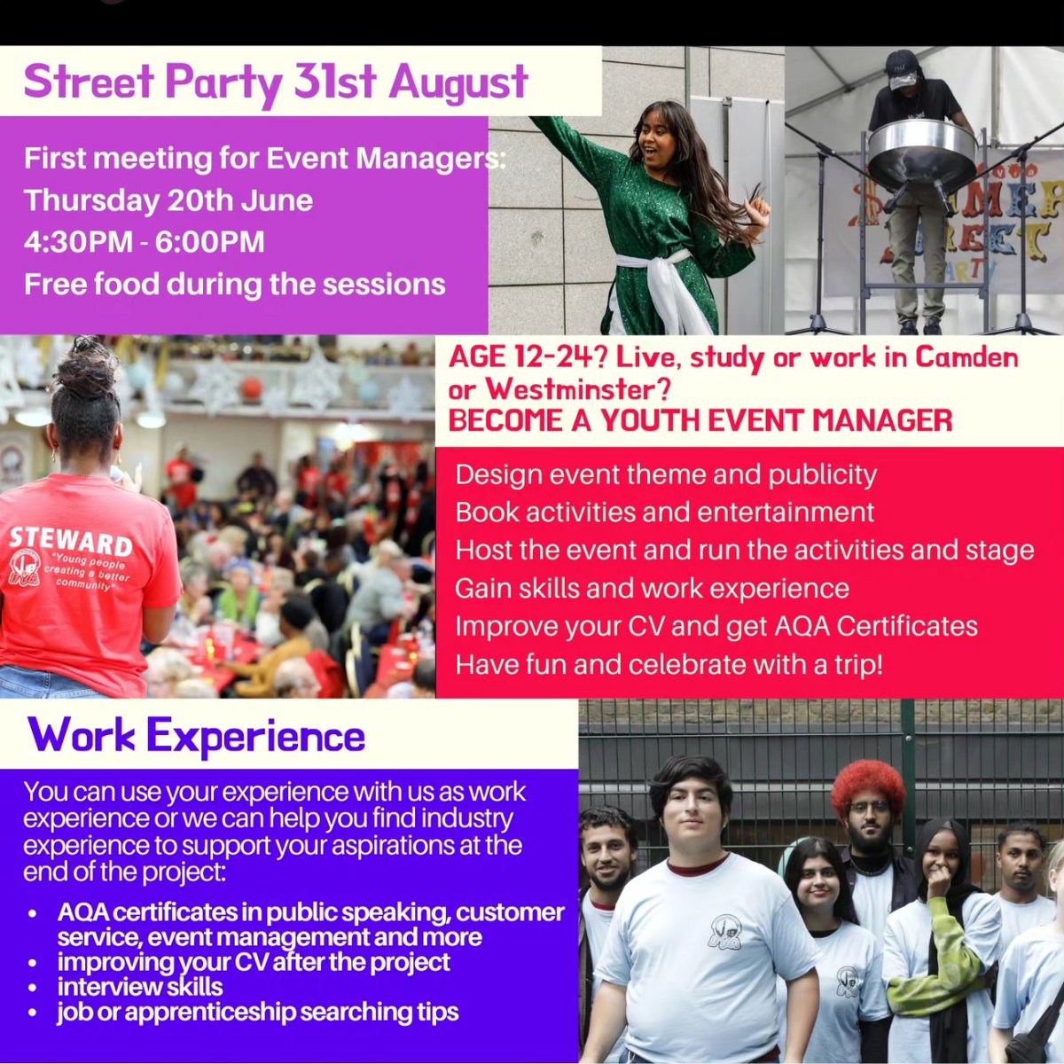 FYAonroad's tweet photo. SAVE THE DATE 31st Aug Fitzrovia Street Party! Know any young people looking for a fun summer project? Become a Youth Event Manager and organise the festival! Contact Farzana.sania@fya.org.uk for more information #youth #youthled #event #festival #summer #camden #fitzrovia https://t.co/rSMEry7C6I