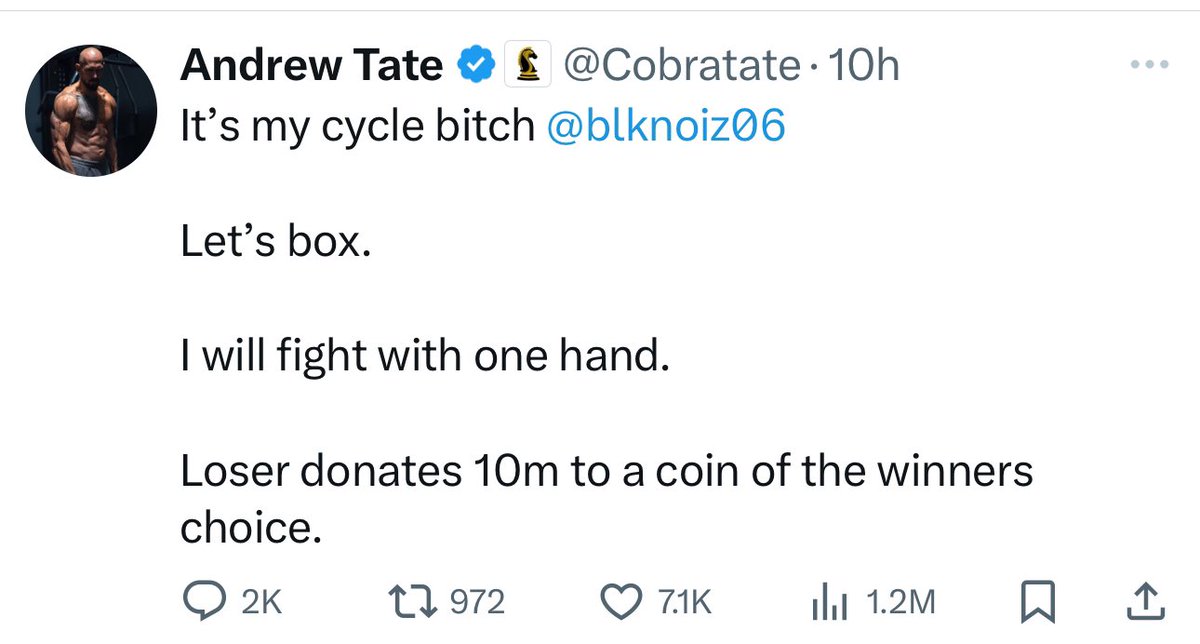 Onlineboss_'s tweet photo. O I hate fucking bully’s @Cobratate your calling out @blknoiz06 (even with 1 hand) your a pro fighter with years of ring experience @blknoiz06 no offence little bro, but seems he’s just getting started ..

@Cobratate pick on someone your own size you bully boy 

@CryptoFightWeek I’ll take this fool