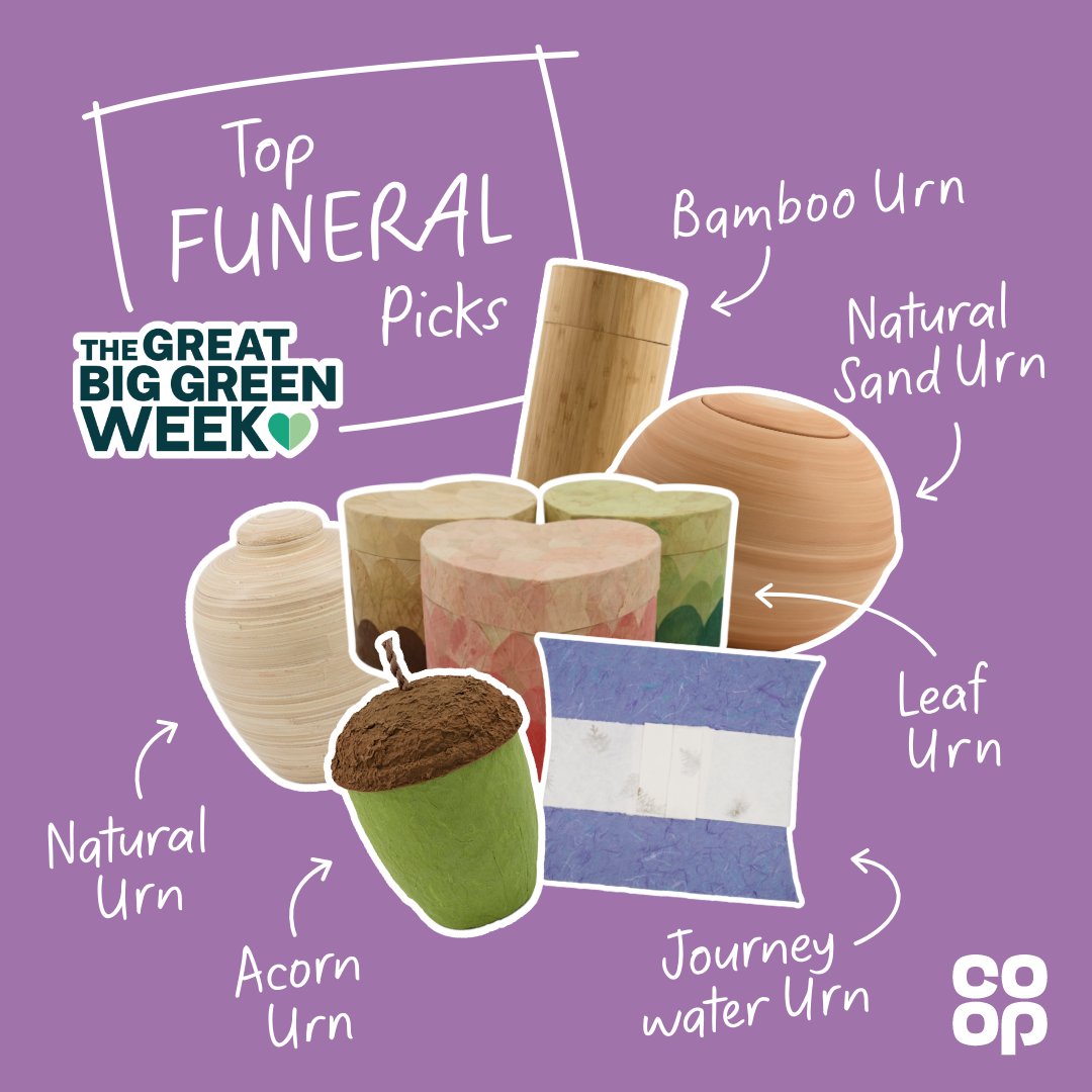 This year's #GreatBigGreenWeek is about the swaps we can make. <a href="/CoopFuneralcare/">Co-op Funeralcare</a> have a great selection of natural urns to choose from. Which one would you pick?​ 

See the full range here 👉 coop.uk/3RtjFsH

<a href="/TheCCoalition/">The Climate Coalition</a>