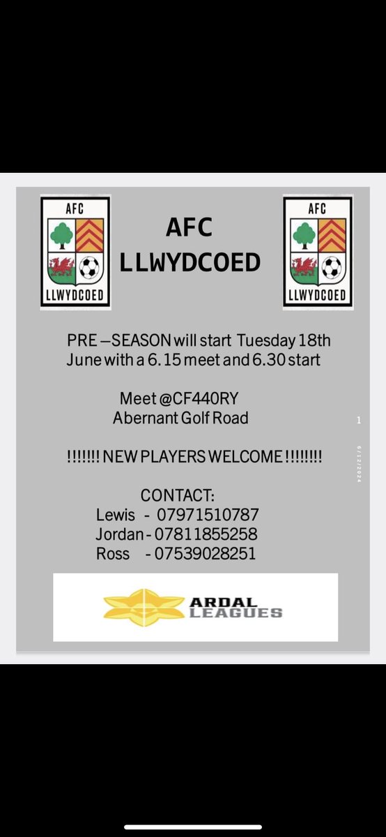 afc_llwydcoed's tweet photo. Lots of positive stuff going on off the field, on the field starts next week ⚫️⚪️⚫️⚪️ https://t.co/2nG9Txqd3G