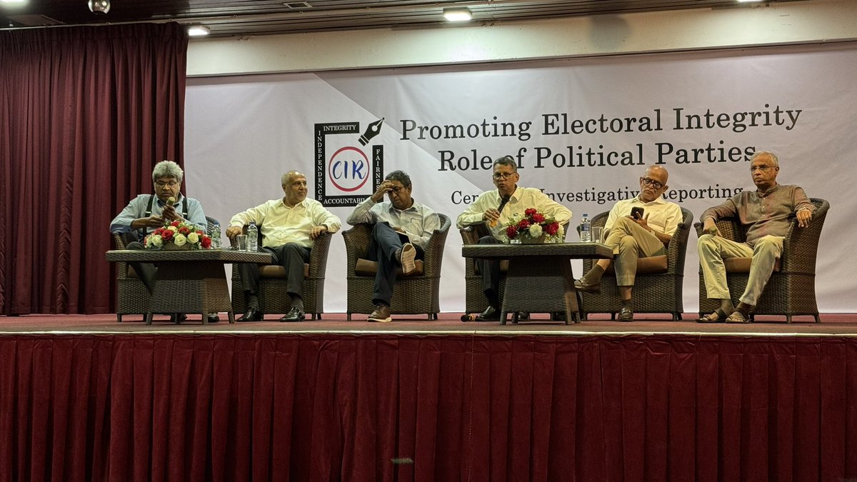A panel discussion on Promoting #Electoral #Integrity Role of Political Parties organized by <a href="/cirsl1/">Center for Investigative Reporting, Sri Lanka</a> with the participation of <a href="/Rauff_Hakeem/">Rauff Hakeem</a>, <a href="/MASumanthiran/">M A Sumanthiran</a> and <a href="/HarshadeSilvaMP/">Harsha de Silva</a> #lka #SriLanka