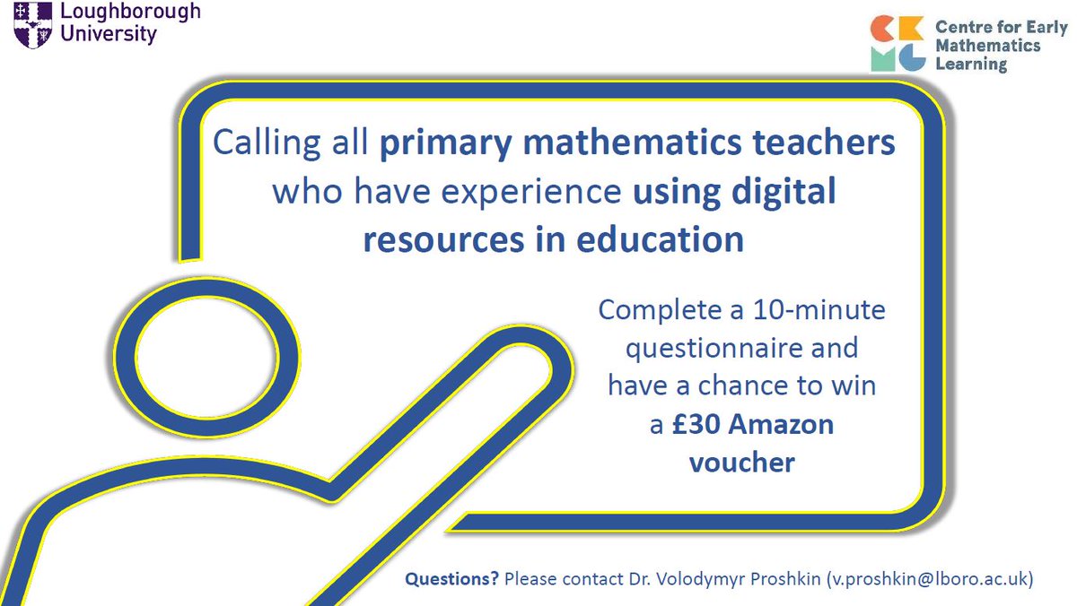 We are calling all primary mathematics teachers with experience using digital education resources.
For more info and to join, click below!
lborocmc.fra1.qualtrics.com/jfe/form/SV_4I…
