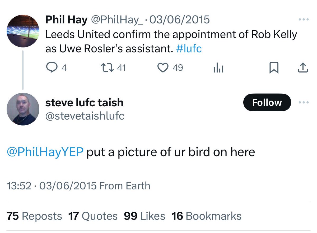 tommy_lufc's tweet photo. I’m sure someone else has already thought to do this but it feels like the appropriate time to try to collate some of the best @PhilHay_ Twitter moments, be it his best replies or all the many times that we come close to breaking him over the years. #lufc https://t.co/xtEf5fpmsF