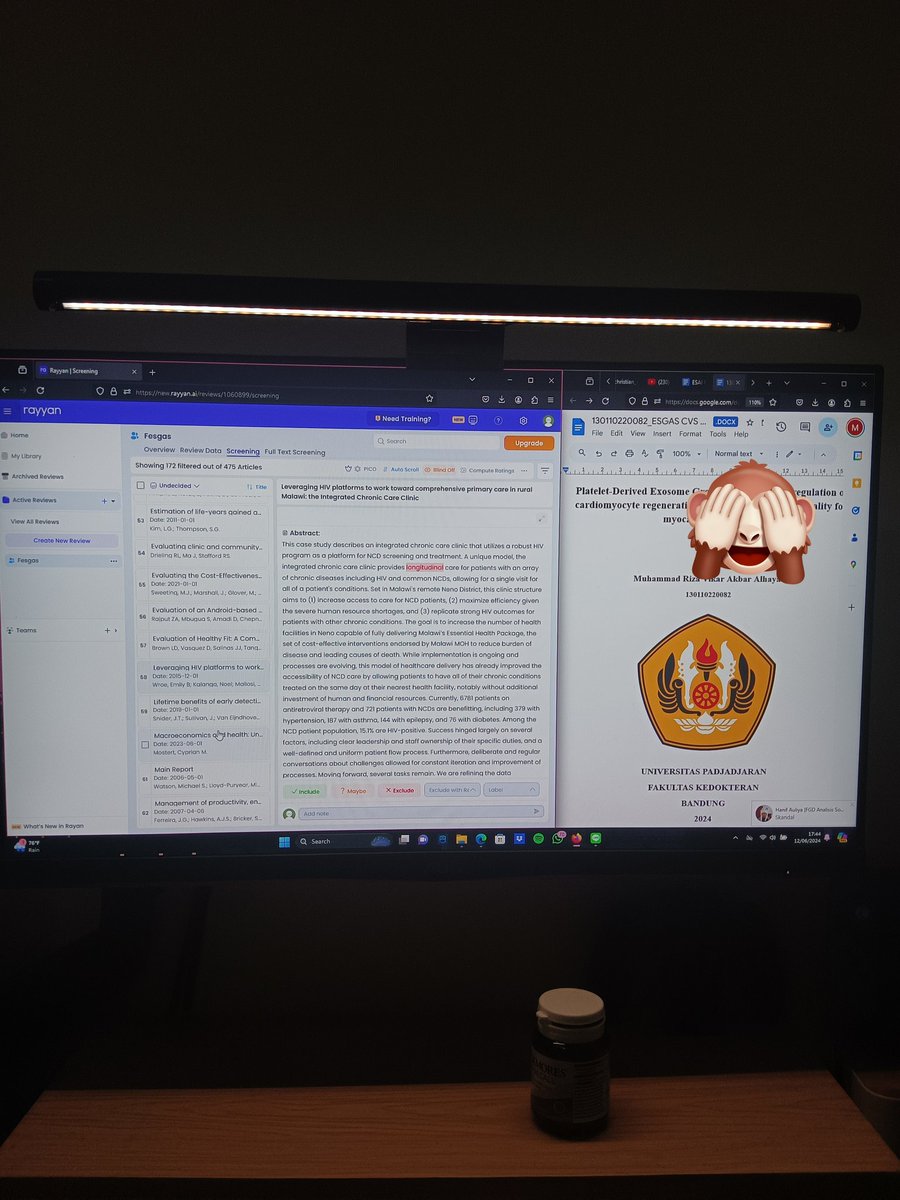 wireles_nerve's tweet photo. Hari ini full screening journal buat systematic review + kelarin esgas yang sebenernya nanti gw ubah lagi aowkwow https://t.co/5JRHaByj63