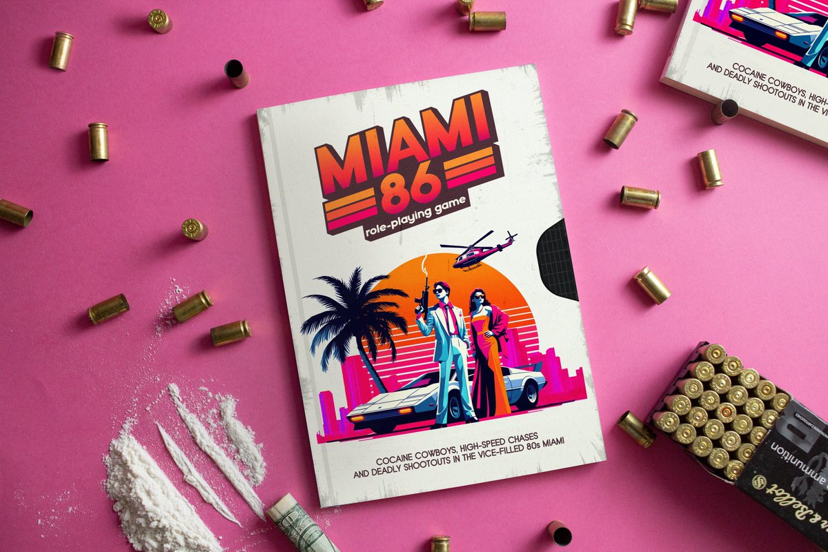 ArchmageArispen's tweet photo. Follow Miami 86, our upcoming game on Gamefound.
https://t.co/WfQLoXsHaG

#rpg #ttrpg #tabletop #tabletopgames #rpg #rpggame #indierpg #cairnrpg #cairn #intotheodd #miami #vicecity #vicecitystories #scarface #scarfacemovie #miami86 https://t.co/6YyJ6Qm3nD