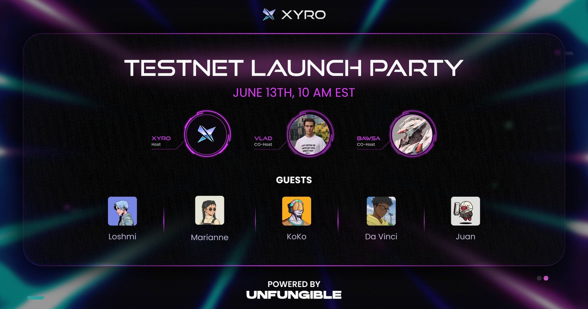 Phase 2 [Testnet] Launches In 24 Hours! ⚡️

Join us tomorrow to celebrate and discuss key updates!

🔔 Set reminders for June 13th, 10AM EST

🫂 Guests: <a href="/loshminft/">sara🦋</a>, <a href="/mariannehere/"></a>, <a href="/citizen906/">Koko</a>, <a href="/davincithreads/">Da Vinci 🧵</a>, <a href="/0xfJuan/">Juan</a>

🫡 Co-Hosts: @nftbawsa &amp; <a href="/vvsadkov/">Vlad 🔮</a>