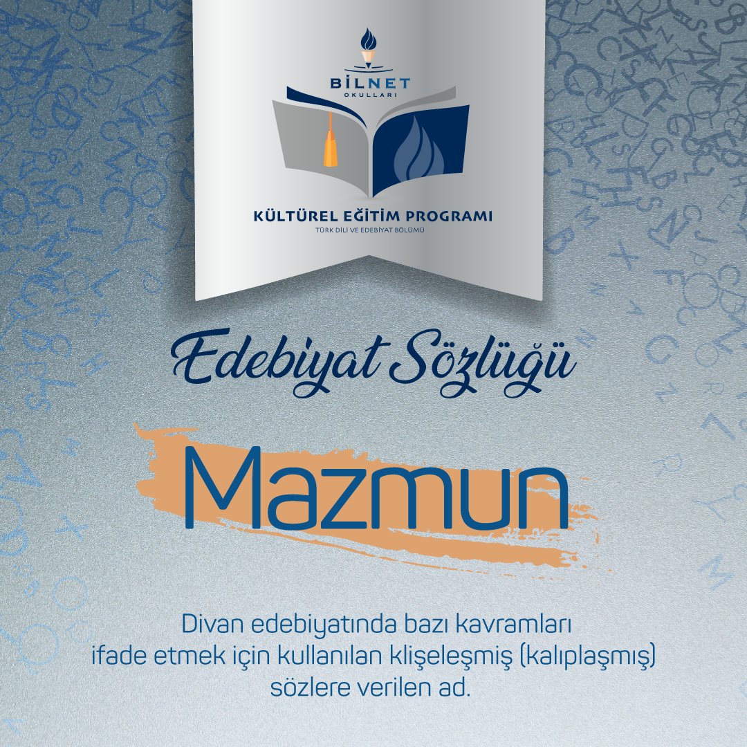 BilnetOkullari's tweet photo. Öğrencilerimizin kelime dağarcıklarını geliştirmeye ve sınav başarılarını artırmaya önem veriyor, haftanın edebiyat sözcüğünü sizlerle paylaşıyoruz.
#BilnetLiseleri #EdebiyatSözlüğü #Edebiyat https://t.co/d0Rh0Q6ytj
