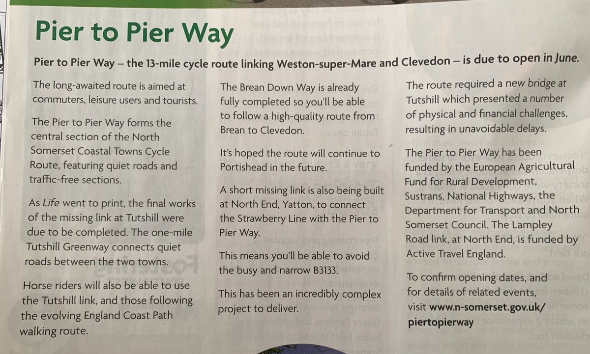 A few years in the waiting but maybe just maybe the new Pier to Pier Way between Weston-super-Mare &amp; Clevedon could be opening this month 🙏 #piertopierway #cycling