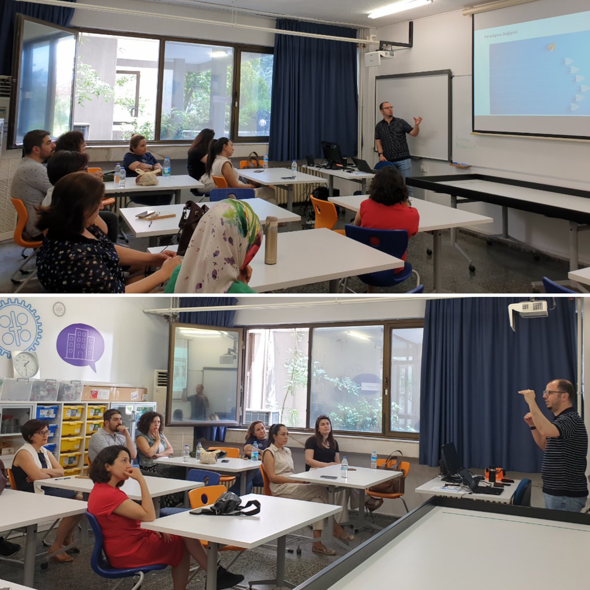 #profdrazizsancarbilsem öğretmenleri için tasarladığımız eğitim programının 8. haftasında, #odtü #biltemm Merkezi Müdür Yardımcısı Doç. Dr. <a href="/EnginKarahan/">Engin Karahan</a>, #steameğitimi hakkında bilgi verdi. Öğretmenlerimiz, STEAM eğitimi ile ilgili etkinlik örneği deneyimlediler.