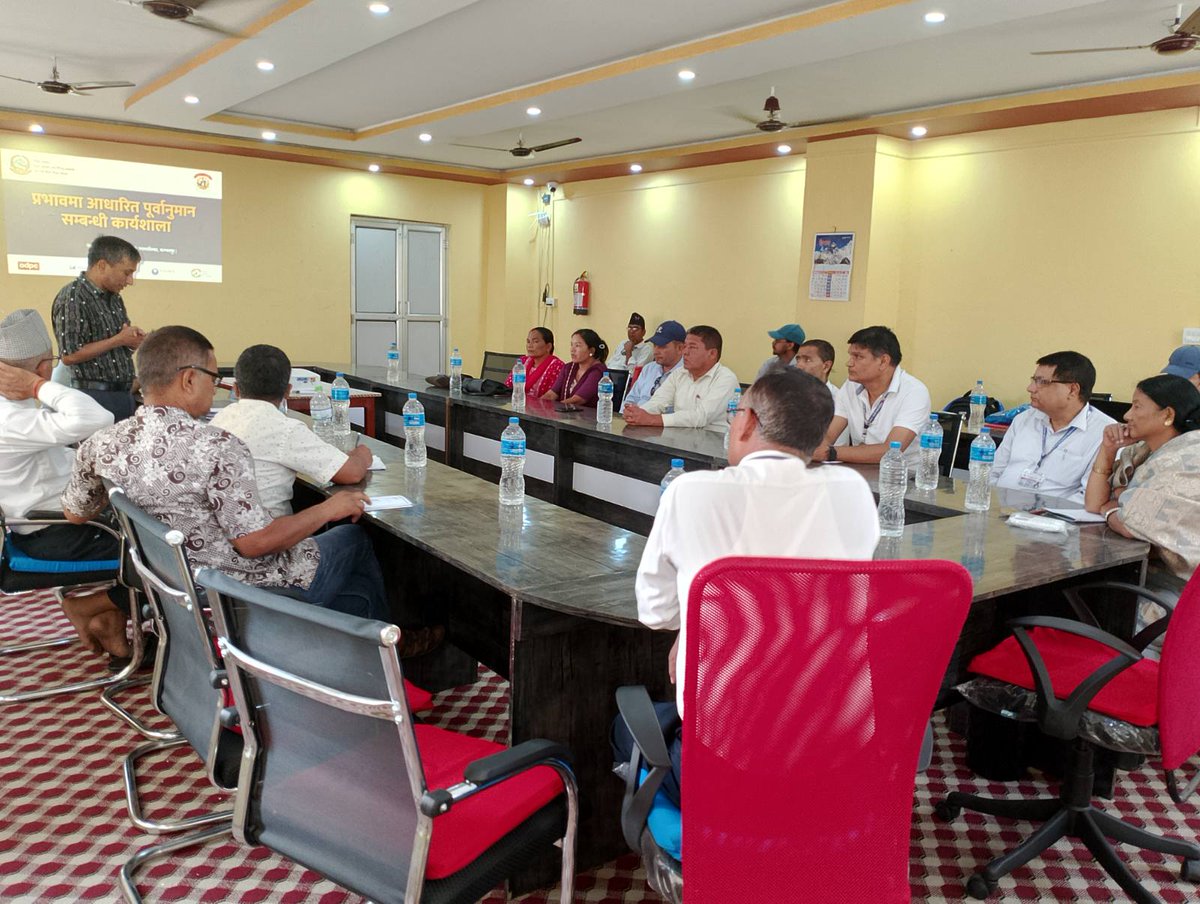 DinanathB's tweet photo. #DHM is expanding Impact Based Forecasting pilot in in Western #Nepal in collaboration with local governments.
The #IBF will improve #earlywarningsystem to achieve #early_warning_for_all (#E4All) in Nepal. 
Local governments are key to success. https://t.co/vA3BK36qE6