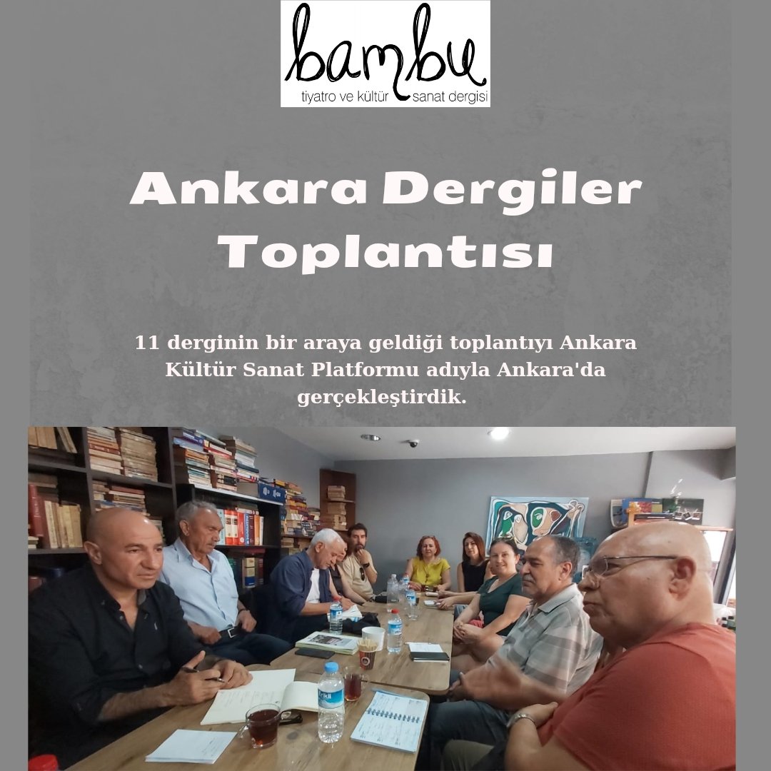BambuDergi's tweet photo. Ankara Dergiler Toplantısı
. 
11 derginin bir araya gelerek oluşturduğu Ankara Kültür-Sanat Platformu toplantısı gerçekleştirildi. 
. 
Dergilerin kurumsal sorunları, Ankara'da yapılacak etkinlikler, önümüzdeki dönem çalışmalarına dair öneriler gündeme getirildi. 
. 
#ankara https://t.co/g4k298XFOC