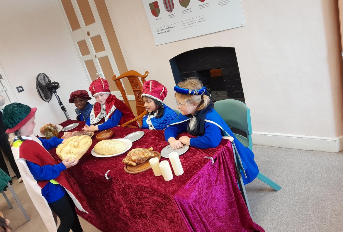 Benjamin_Adlard's tweet photo. A fantastic start to our school trip. Shield making and a banquet! Next up, the castle wall walk! 🏰 https://t.co/d9Hi4MQJHC
