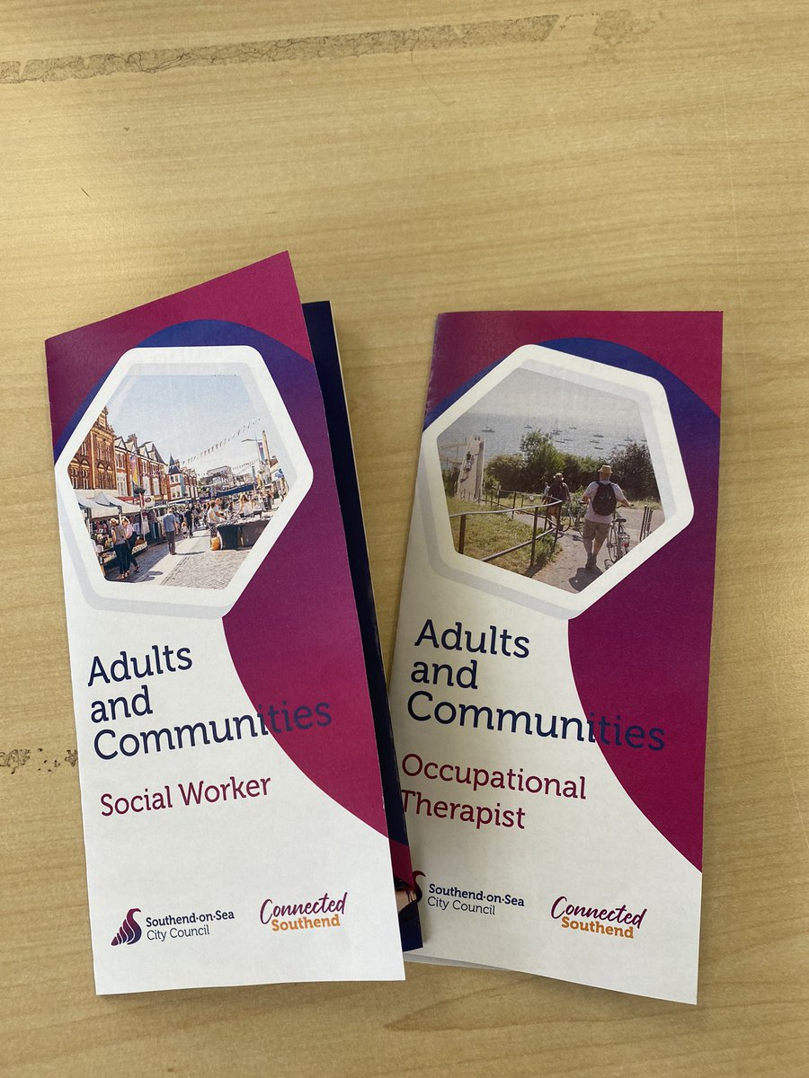 Lovely new leaflets talking about how we do Occupational Therapy and Social Work in Southend. All set for a recruitment drive and welcoming lots of fabulous new professionals.