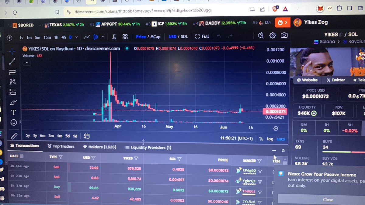 d_responsive's tweet photo. lol…I told a friend of mine to buy $Yikes last week and got X3 from is entry, he was shocked 😃 I told him to #HODL our 1st TP is @ $100M MC 💯

If you have $50 to $1000 you can risk buy @yikesdog_sol and thank me later. My first take profit target is $100,000,000 Market Cap ✌️ https://t.co/c0wuD7A0vN