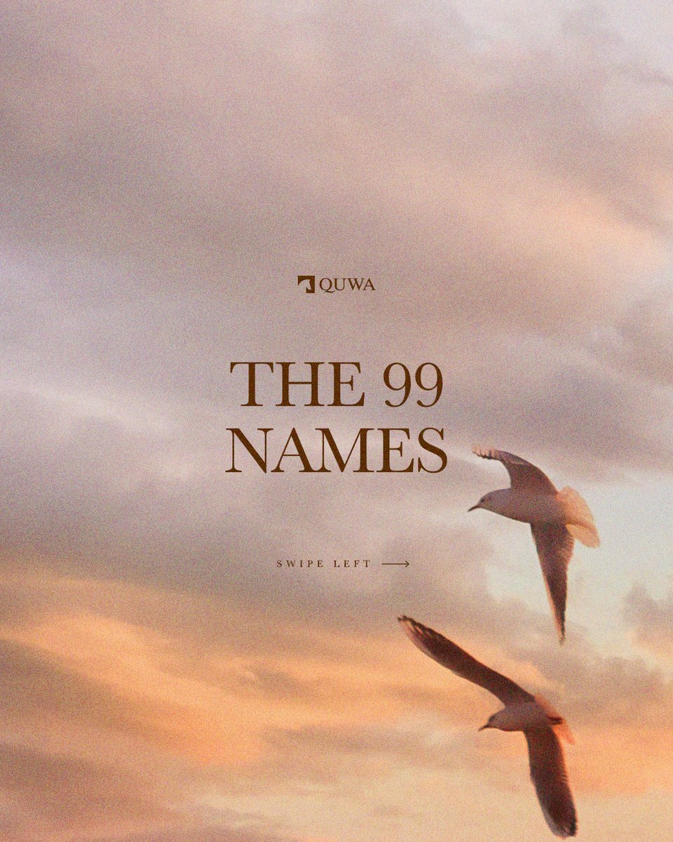 theQuwaco's tweet image. Each of the 99 names of Allah holds a profound meaning, a reflection of His infinite attributes. Memorising and understanding these names is a journey towards deepening our faith and connection with the Almighty.

#TheQuwaCo #99NamesOfAllah #SpiritualJourney #IslamicTeachings