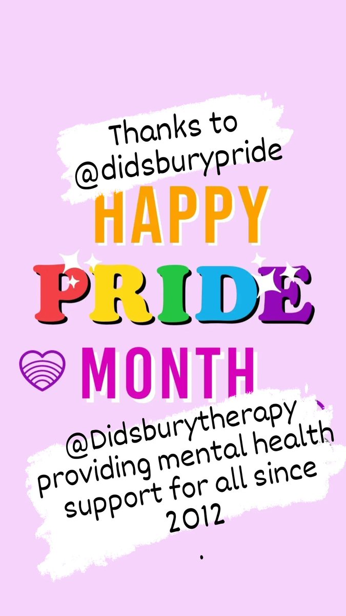 <a href="/Didsburytherapy/">Didsb. Therapy</a> supporting mental health for all since 2012. Happy Pride Month <a href="/didsburypride/">Didsbury Pride</a> ❤🧡💛💚💙💜