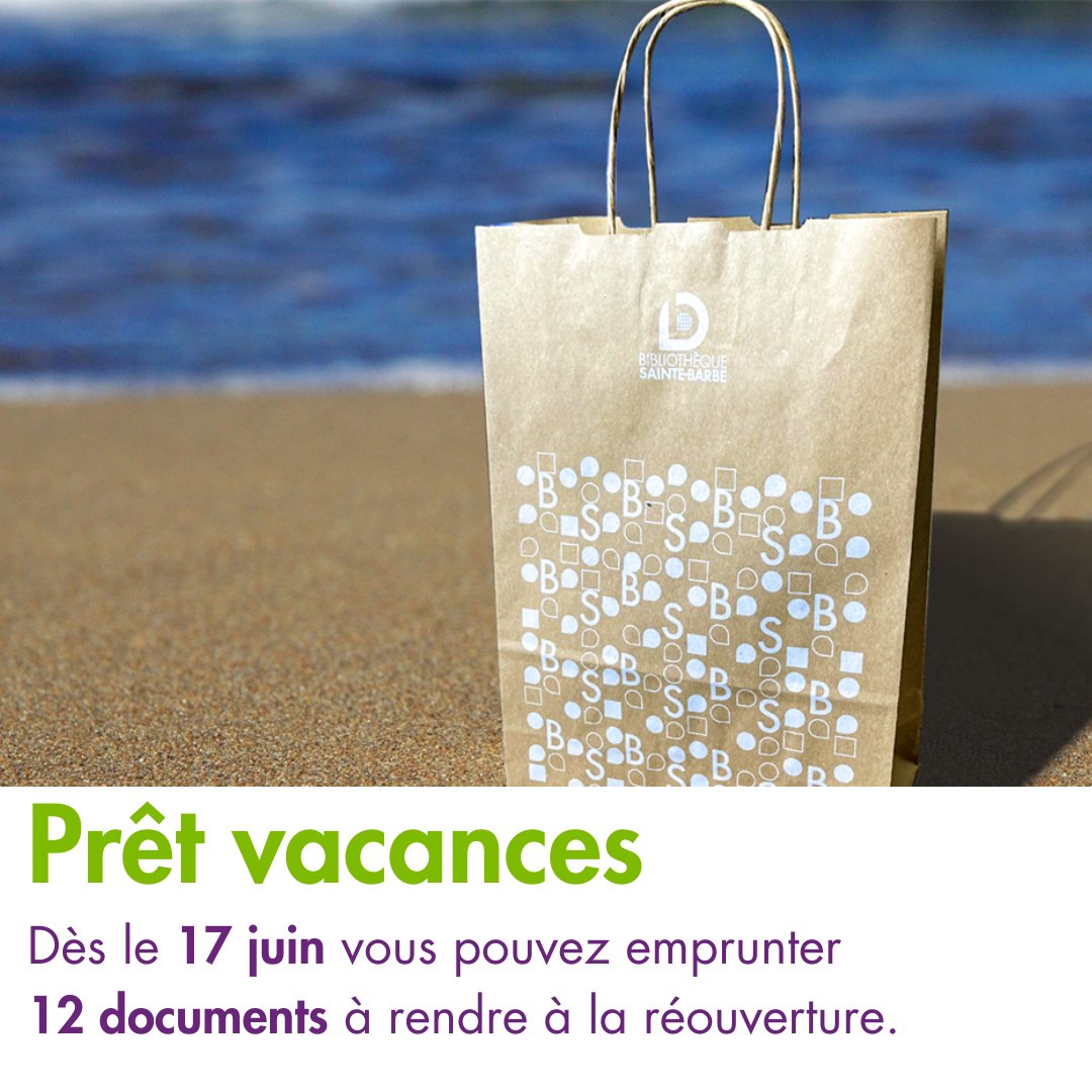 Dès le lundi 17 juin, empruntez 12 documents (+ 2 jeux) au lieu de 8. Ils seront à rendre à partir du lundi 9 septembre.

Ce n'est pas tout : si vous effectuez des prolongations pour des documents déjà empruntés, vous pourrez aussi les rendre après les vacances.
