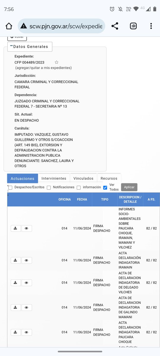 Causa contra el Polo:
Sigue el secreto.... Para la defensa.
 Juez no nos permitió ver la prueba durante la indagatoria. Protestamos.
Luego Dijo que las grabaciones de las indagatorias estarían subidas a Lex 100 (sistema). No están sin embargo La Nación ya sabe lo que habría dicho
