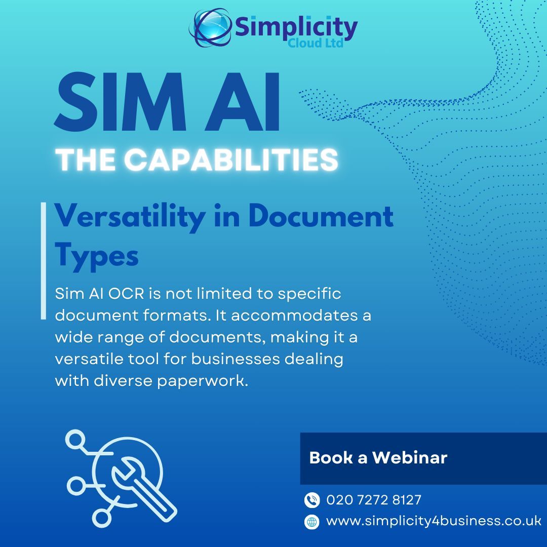 Simplicity4Bus's tweet image. Sim AI OCR is not limited to specific document formats. It accommodates a wide range of documents, making it a versatile tool for businesses dealing with diverse paperwork. #simplicitycloud # SimAi #OCR