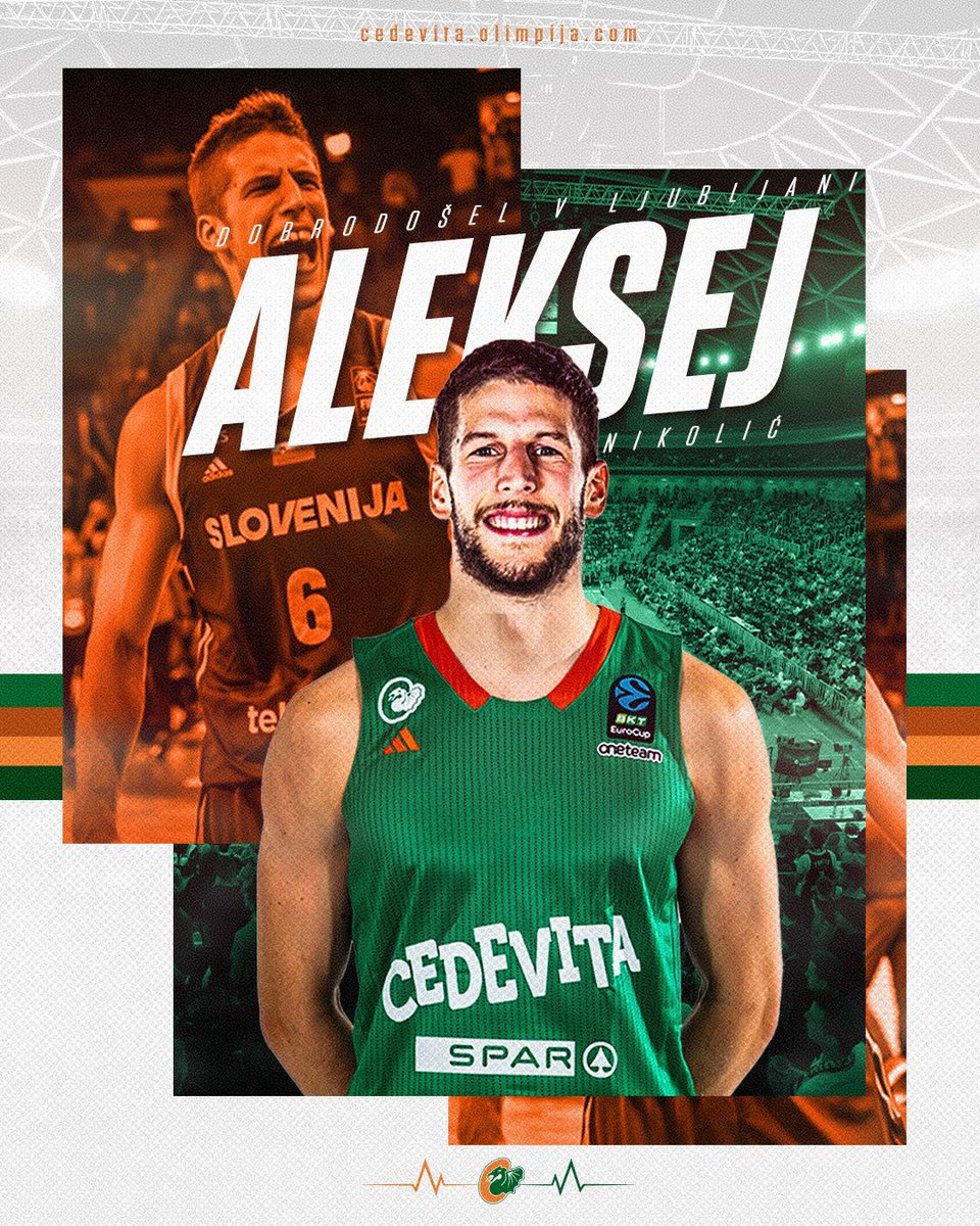 Cedevita Olimpija Ljubljana (@kkcedol) on Twitter photo Slovenski reprezentant Aleksej Nikolić je novi organizator igre Cedevite Olimpije!
<a href="/AliNikolic/">aleksej nikolic</a>, dobrodošel v Zmajevi družini! 💚🧡
#ZmajevaDruzina Slovenski reprezentant Aleksej Nikolić je novi organizator igre Cedevite Olimpije!
<a href="/AliNikolic/">aleksej nikolic</a>, dobrodošel v Zmajevi družini! 💚🧡
#ZmajevaDruzina