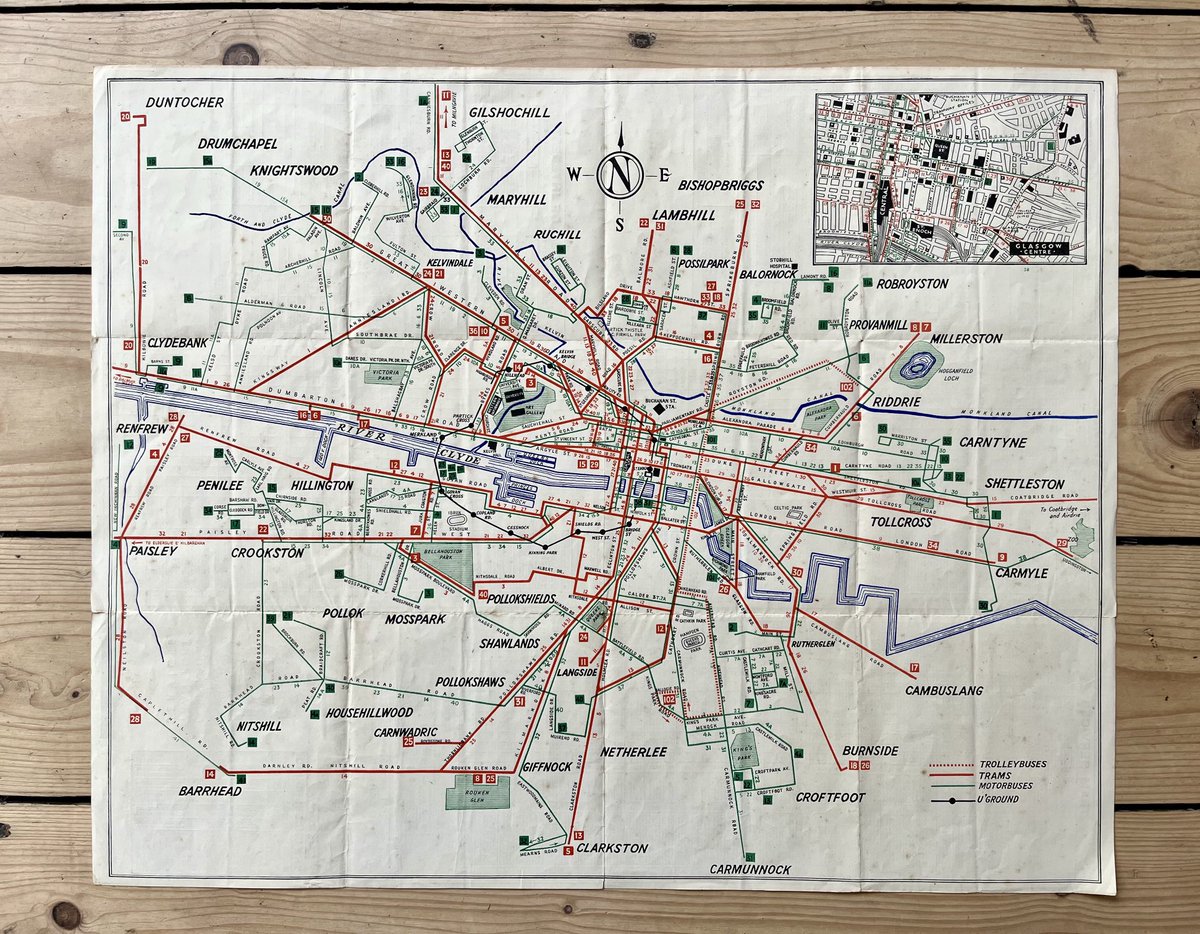 C20thPosters's tweet photo. Glasgow transport services, 1949 https://t.co/VZ2f091ugz
