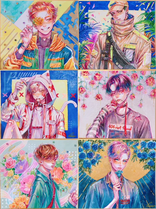 2019年色紙完成品と線画

#IParadoXart 