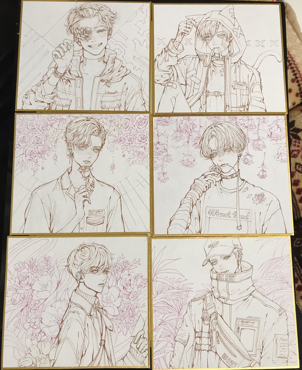 2019年色紙完成品と線画

#IParadoXart 