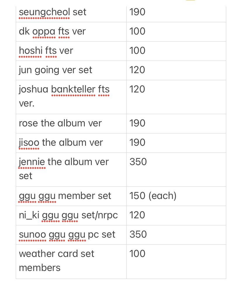 _sagekira's tweet photo. here are the prices 🫶🏻

🏷️ wts lfb ph enhypen blackpink seventeen pc https://t.co/6LVwiD44d7