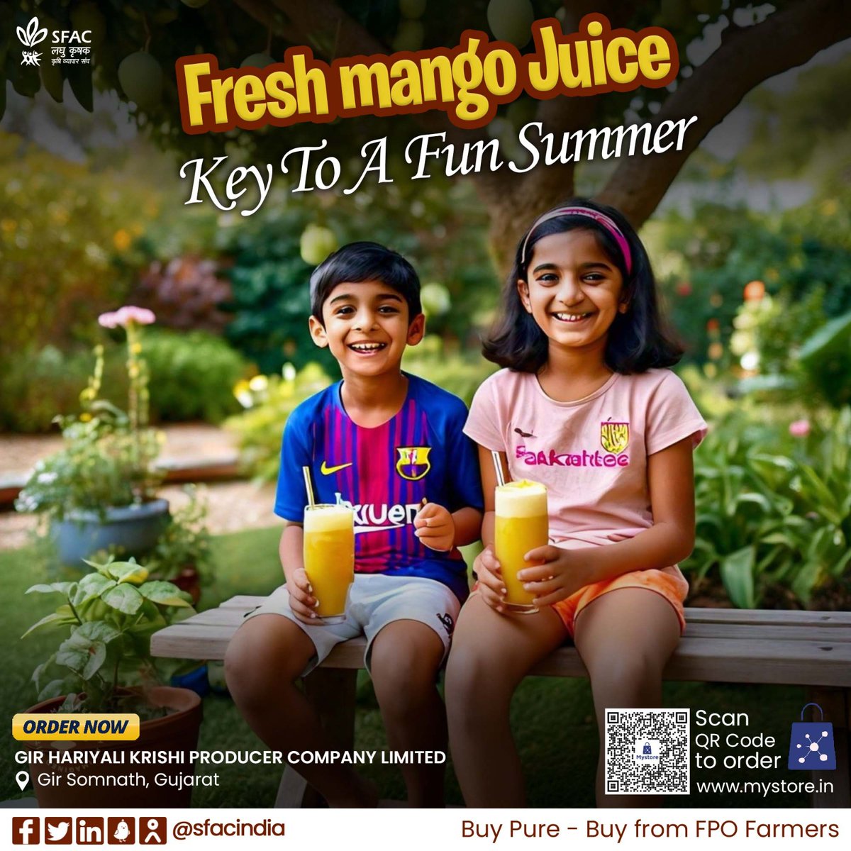 sfacindia's tweet image. This pure mango juice makes your summer deliciously enjoyable. No adulteration, only natural taste &amp;amp; goodness of mango.

Buy straight from FPO farmers👇

mystore.in/en/product/the…

🥭

#VocalForLocal #healthychoices #healthydrinking #healthyhabits #BeatTheBeat #summerspecial #mango