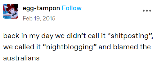 batshit_auspol's tweet photo. Before the rise of social media, unruly posts on internet forums were often attributed to Australians given that they were likely drunk or posting so late into the American night that nobody was awake to regulate them https://t.co/VBqOkdlGOi