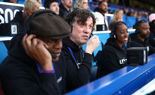 Reubes's tweet image. Darragh Ennis @bones_giles on the phones for @socceraid at the weekend ⚽️