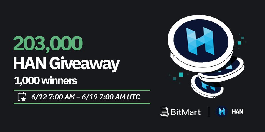BitMart_SA's tweet photo. 🌟 #BitMart X #HAN #Airdrop 🌟

1️⃣Follow @BitMartExchange & @BitMartResearch & @HanIdentity & @BitMart_India 
2️⃣Join https://t.co/CBq4ItVcsG & https://t.co/fjMhCAaNCC & https://t.co/mbtldZyY7z
3️⃣RT & Tag 3 frds & Like
4️⃣Fill in https://t.co/1sTrjNmsrZ

🎁 1,000 winners / 203,000 $HAN
Register 👉https://t.co/qVrjAsJbeV

#cryptogiveaway #cryptoairdrop
