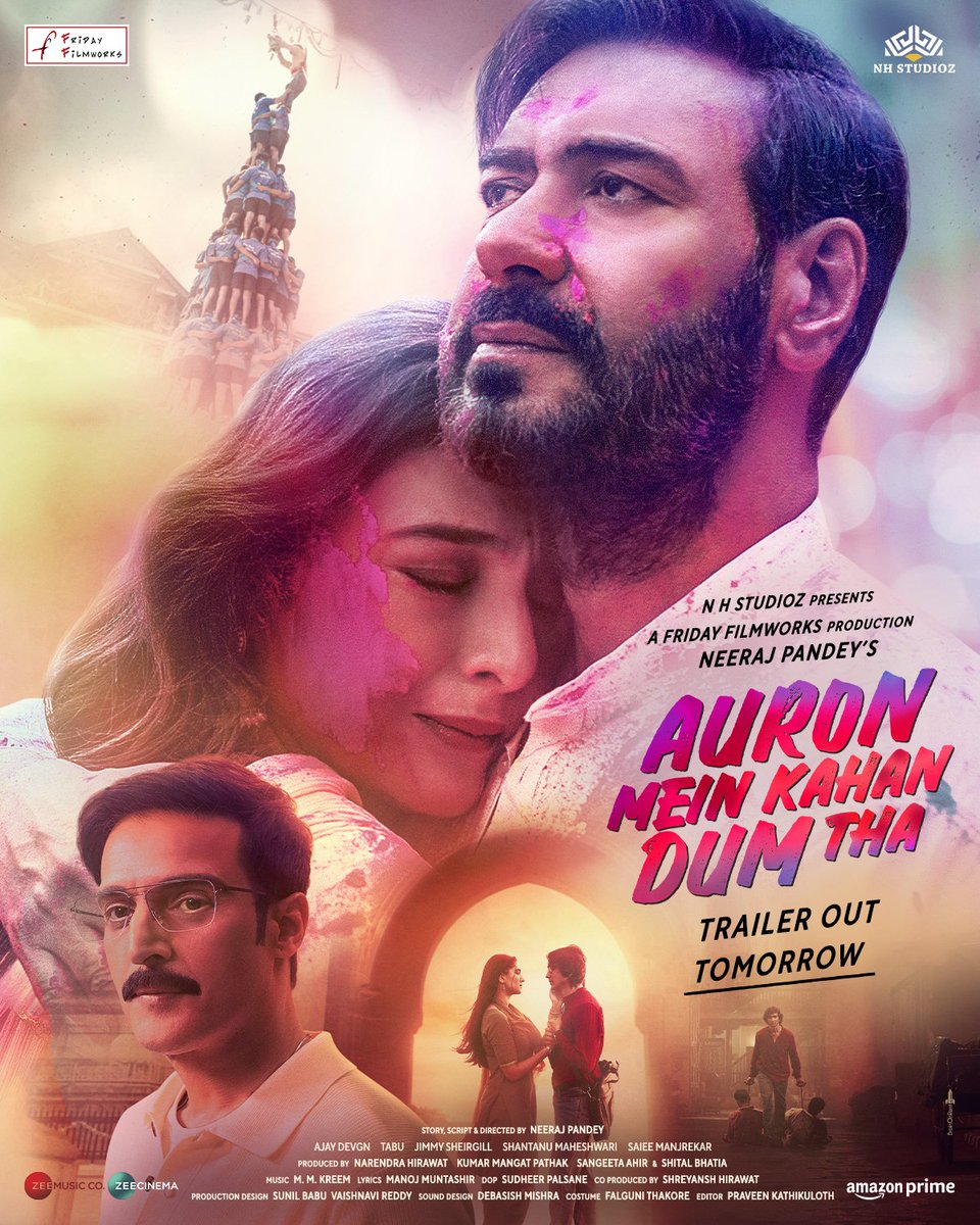 NH STUDIOZ (@nh_studioz) on Twitter photo Bound by fate. Defined by love!
#AuronMeinKahanDumTha Trailer Out Tomorrow!
🔗 - bit.ly/AMKDT-TrailerP…
In cinemas on 5th July.
#AjayDevgn #Tabu <a href="/neerajpofficial/">Neeraj Pandey</a> <a href="/jimmysheirgill/">Jimmy sheirgill</a> <a href="/saieemmanjrekar/">Saiee M Manjrekar</a> <a href="/shantanum07/">Shantanu Maheshwari</a> #NarendraHirawat Bound by fate. Defined by love!
#AuronMeinKahanDumTha Trailer Out Tomorrow!
🔗 - bit.ly/AMKDT-TrailerP…
In cinemas on 5th July.
#AjayDevgn #Tabu <a href="/neerajpofficial/">Neeraj Pandey</a> <a href="/jimmysheirgill/">Jimmy sheirgill</a> <a href="/saieemmanjrekar/">Saiee M Manjrekar</a> <a href="/shantanum07/">Shantanu Maheshwari</a> #NarendraHirawat