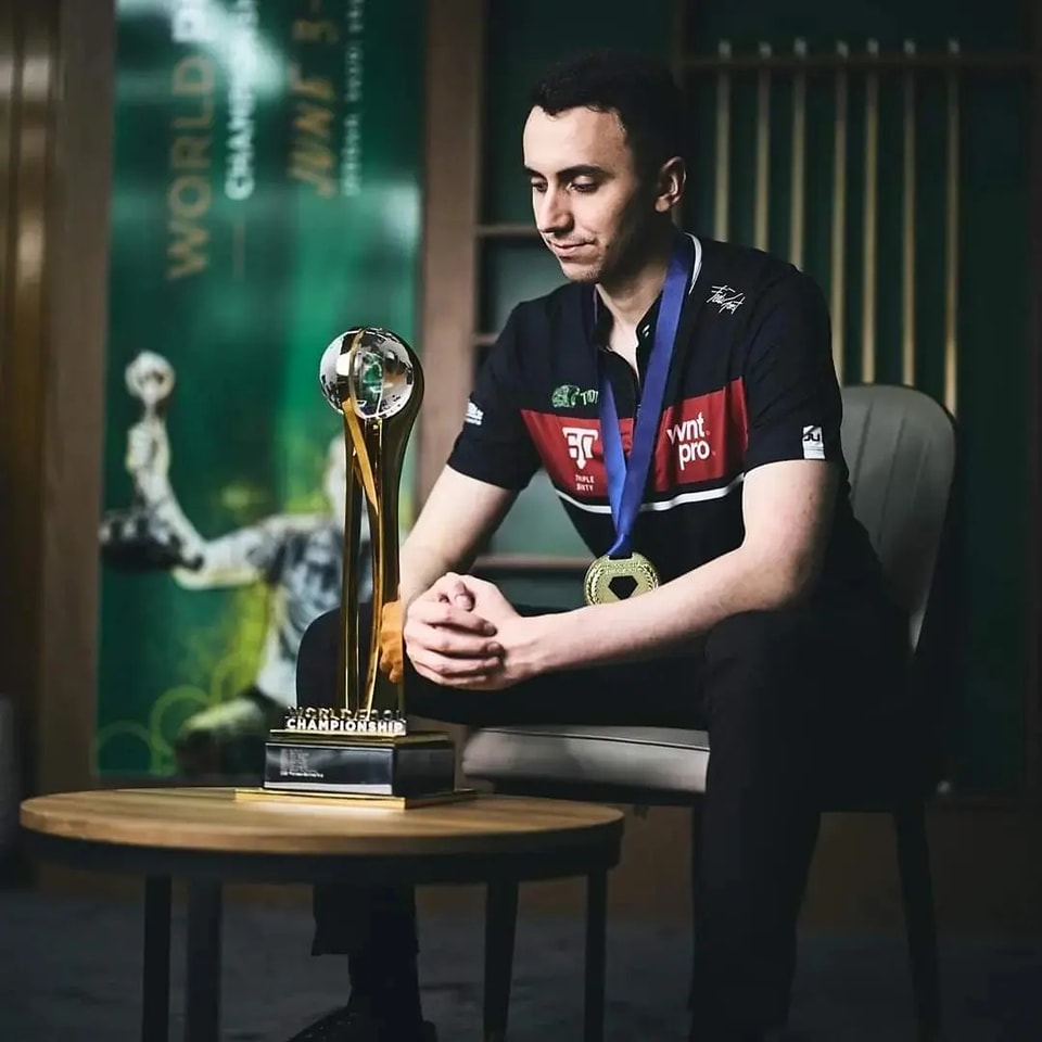 Our good friend, Fedor Gorst, 24, secures his second World 9-Ball Championship title in Jeddah. "This was the toughest tournament of my career," he remarks. Overcoming a 7-0 deficit against Amir Ali and a tight 15-14 win against Eklent Kaçi, each moment pushed his boundaries.