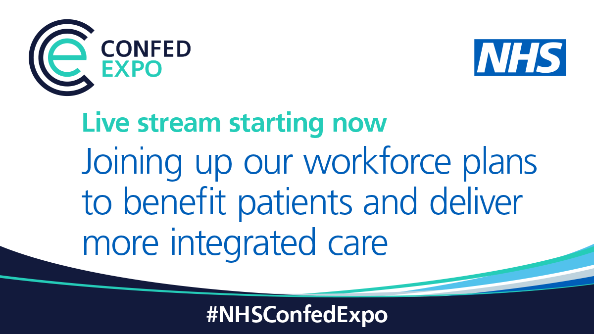 ConfedExpo's tweet photo. Danny Mortimer, @ArunaGarcea, @NavinaEvans, and @oonaghsmyth are on stage now at #NHSConfedExpo discussing 'joining up our workforce plans to benefit patients and deliver more integrated care.'

Watch live now👇
https://t.co/D9lHGUGZDu https://t.co/YtgJsOjBOe