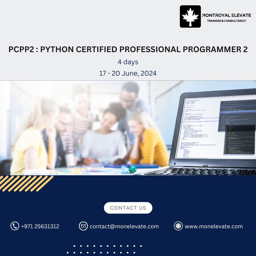 monelevate's tweet photo. Confirmed Training Schedule.

Course name: PCPP2 : Python Certified Professional Programmer 2
Duration: 4 Days
Dates: June 17 - 20

ℹ️ https://t.co/SSZndAMLjr

#Trainings #Oil&amp;Gas #MonElevate #CanadianTrainingProvider ##UAE #AbuDhabi #Python #Professional #Programmer #PCPP2 https://t.co/zUPkwTfmj0