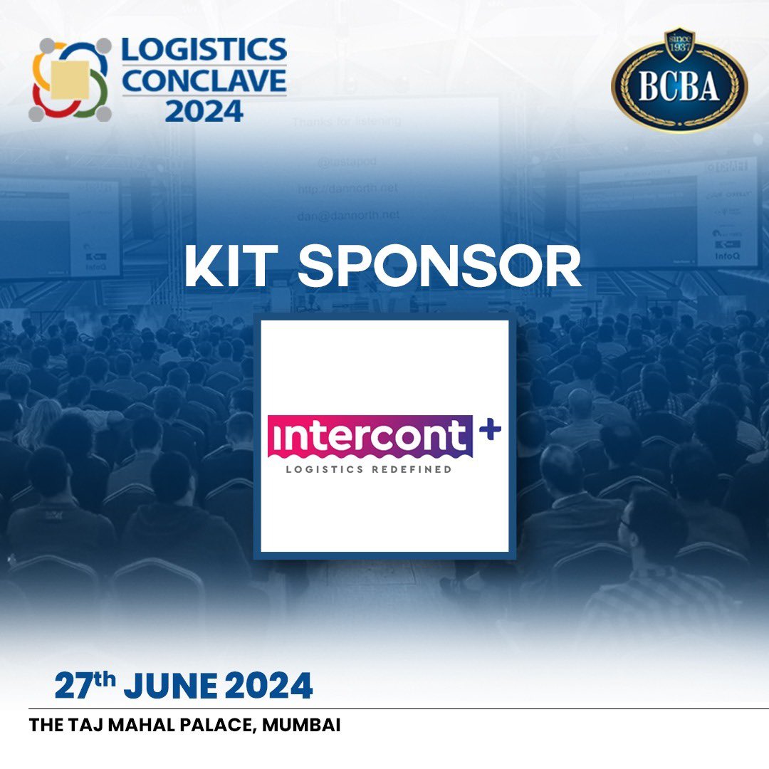 🎁 Welcome on Board, Kit Sponsor! 🎁 

We are pleased to announce Intercont Multimodal Pvt. LTd, as the Kit Sponsor for the Logistics Conclave 2024. Your support is vital to the success of this event. 

📌 Date:27th June 2024 at The Taj Mahal Palace Hotel, Mumbai