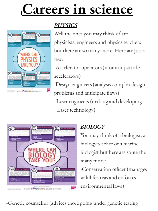 TMBS_Science's tweet photo. Newton in Y7 has researched some careers leading from science, as part of the Science Ambassador Scheme. 😀 Great Work! https://t.co/PttGk73pAK