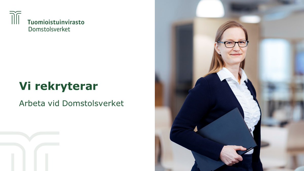 tuomioistuimet's tweet photo. Vid Domstolsverket söks en expeditionsvakt till ett ordinarie tjänsteförhållande. Avsikten är att tillsätta tjänsten fr.o.m. 1.8.2024. Läs mer om befattningen och sök senast 27.6.2024 i tjänsten https://t.co/EeqHYZEMz1: https://t.co/XHguSFrnWJ
#Domstolsverket #Rekrytering https://t.co/IKPkm4o2Qz
