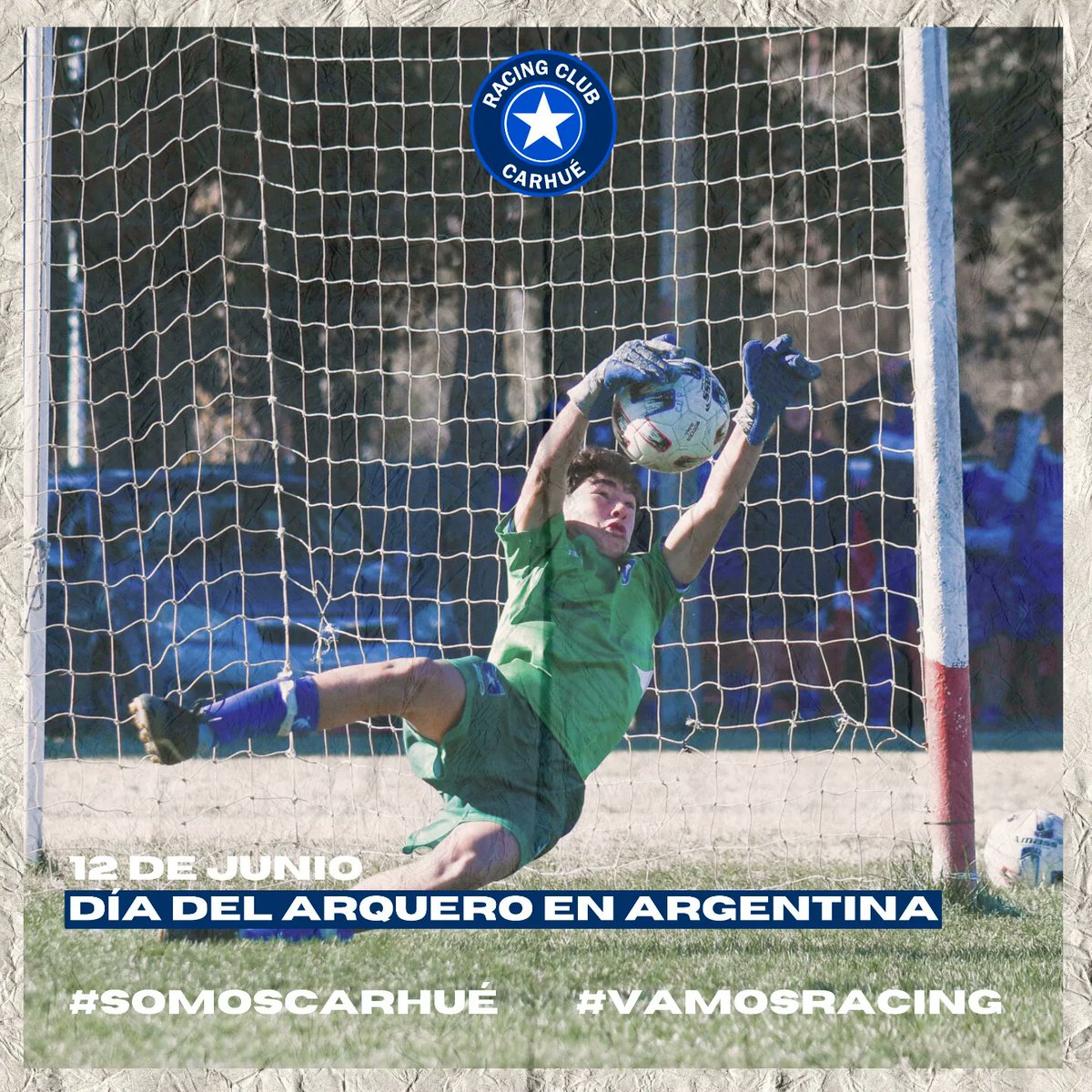 𝟭𝟮/𝟬𝟲 𝗗Í𝗔 𝗗𝗘𝗟 𝗔𝗥𝗤𝗨𝗘𝗥𝗢 𝗘𝗡 𝗔𝗥𝗚𝗘𝗡𝗧𝗜𝗡𝗔🧤🇸🇴 

¡Feliz día! Para todos nuestros arqueros de cada categoría y a quiénes pasaron por nuestra institución. Siempre defendiendo los tres palos con la misma garra y pasión🥅

#VAMOSRACING👊💙 #SomosCarhué