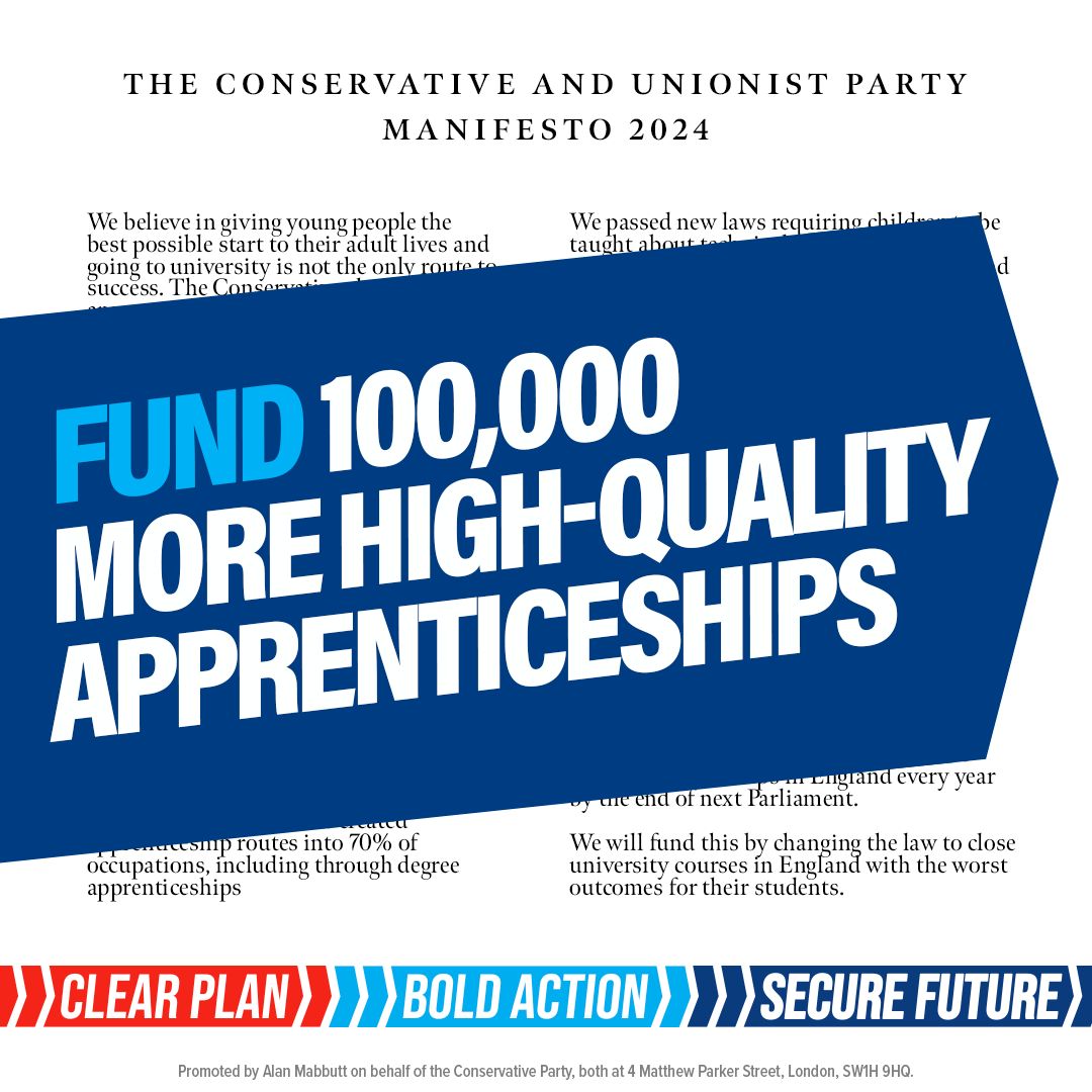 DrNeilHudson's tweet image. The @Conservatives will stand up for a secure future for our young people,
including a manifesto commitment to fund 100,000 high quality apprenticeships. 
I have worked closely with Education Secretary @GillianKeegan &amp;amp; former minister @RtHonRobHalfon on supporting our young folk.