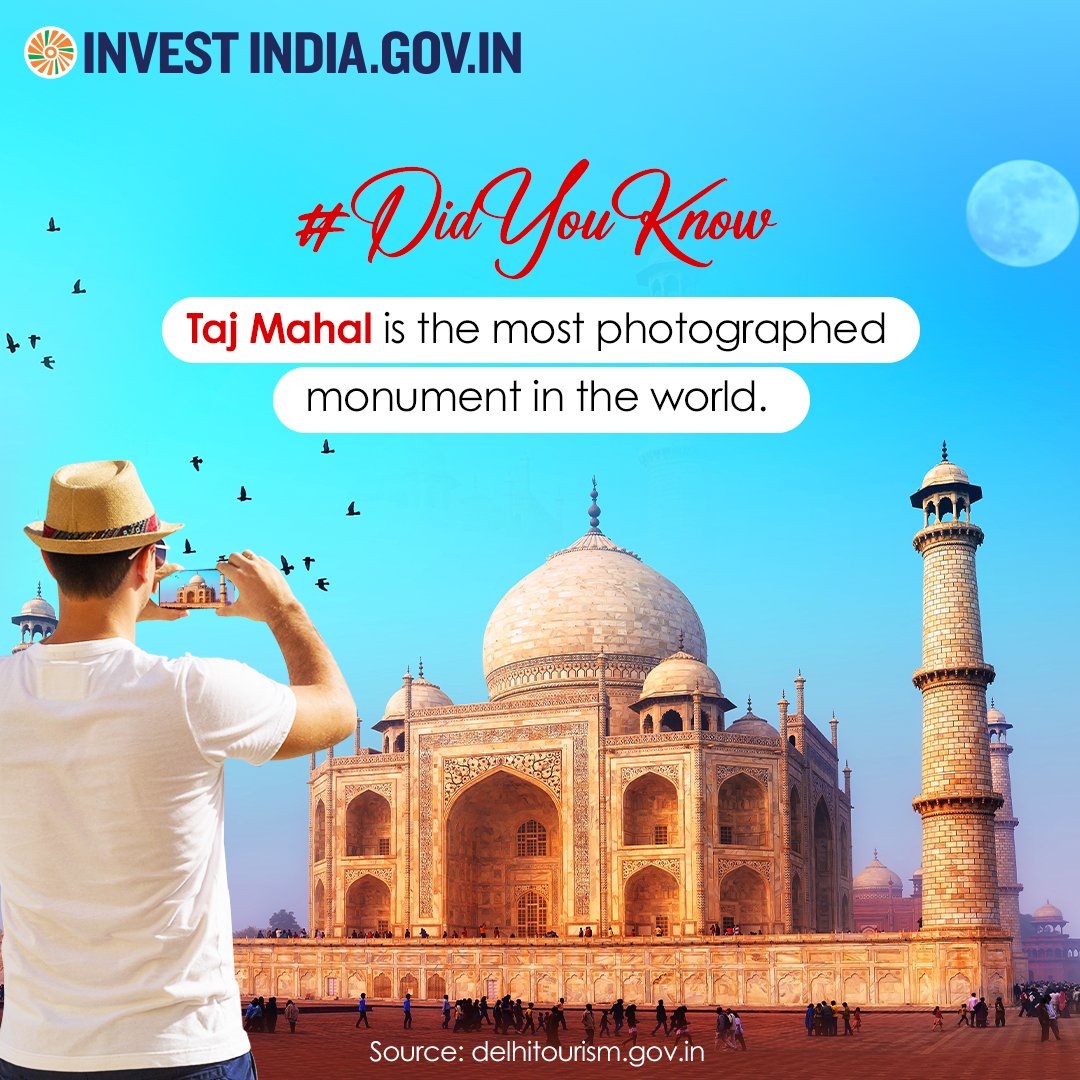 Experience the magic of India, where iconic wonders like <a href="/TajMahal/">Taj Mahal</a> weave stories of timeless beauty. Share your awe-inspiring photos of #TajMahal and other travel tales to mesmerise travellers worldwide.

Know more: bit.ly/II-Tourism

#InvestInIndia <a href="/incredibleindia/">Incredible!ndia</a>