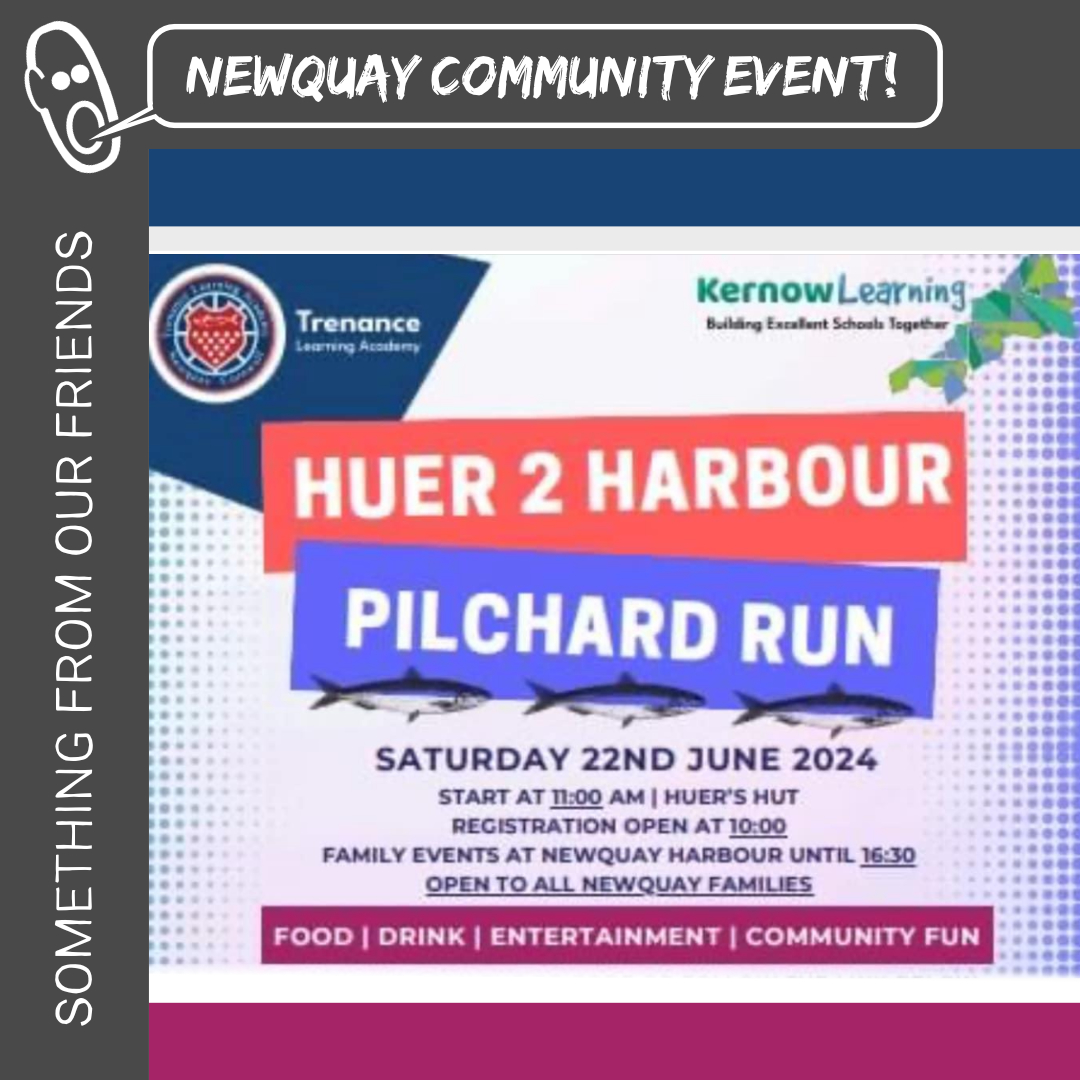 🐟 SOMETHING FROM OUR FRIENDS 🐟

Huer 2 Harbour | Pilchard Run | Sat 22nd June 2024

Trenance Learning Academy's first Pilchard Run is on June 22nd! 🐟

Find out more and join in the fun: eventbrite.com/e/huer-to-harb…