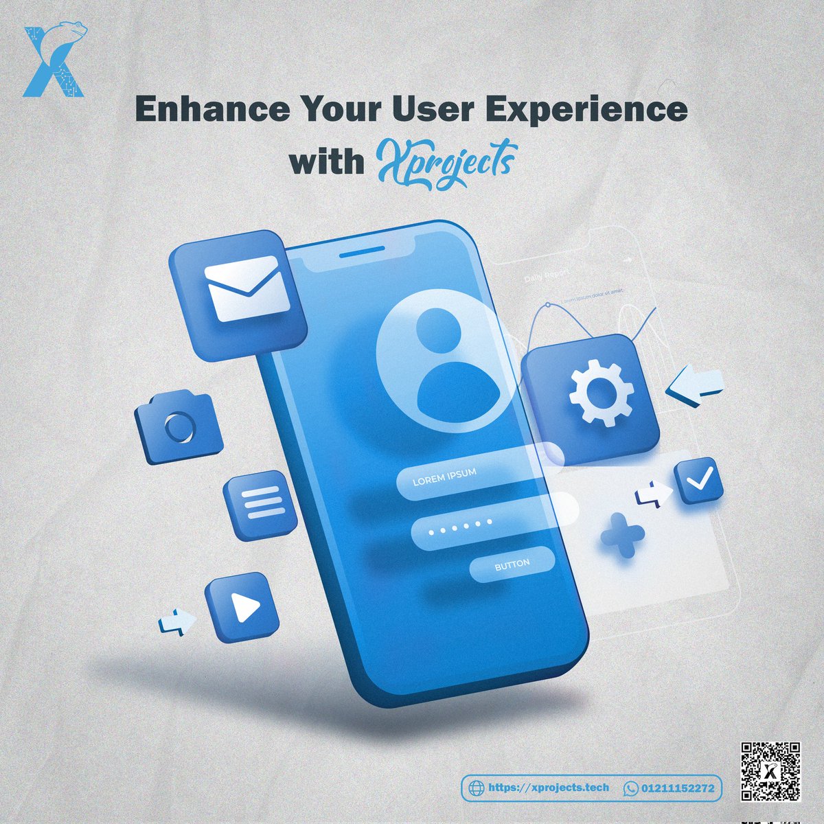 xprojects80's tweet image. 🌟✨ Enhance Your User Experience with XProjects! 🚀💼

At XProjects, we believe great design makes all the difference. Our expert UI/UX team crafts intuitive and engaging interfaces that keep your users coming back for more. #XProjects #UIUX #UserExperience 🌟✨